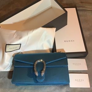 Gucci Blue Dionysus Small Satin Shoulder Bag